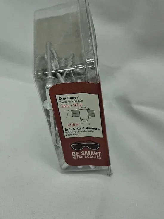 Ace 3/16 in. D X 1/8 -1/4in. Range Aluminum Rivets Silver 50 pk - Picture 2 of 3